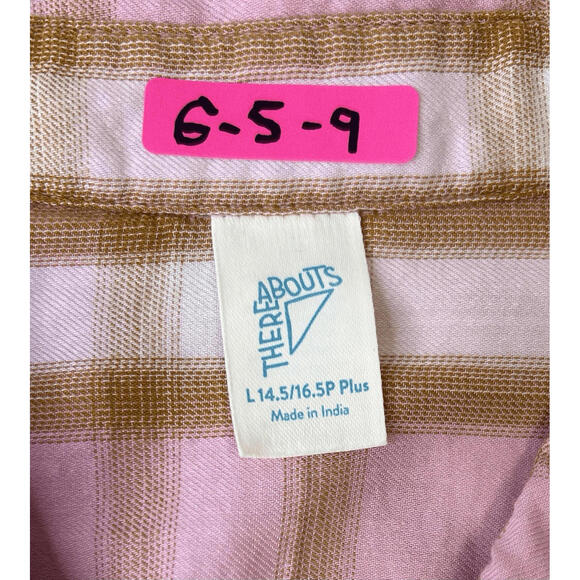 Thereabouts Little & Big Girls Long Sleeve Flannel Shirt Pink L 14.5-16.5P Plus - Picture 13 of 13